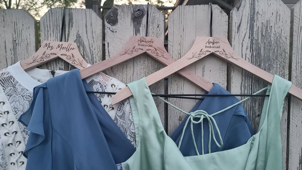 Custom Engraved Wedding Hangers | Personalized Bridal Party Hangers