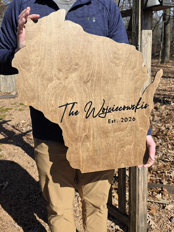 Wisconsin State Wedding Guest Book | Custom Wooden Guest Book Alternative | Rustic Wedding Sign Guest Book | Wisconsin Shape Wedding Keepsake