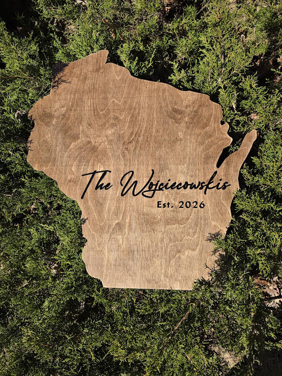 Wisconsin State Wedding Guest Book | Custom Wooden Guest Book Alternative | Rustic Wedding Sign Guest Book | Wisconsin Shape Wedding Keepsake