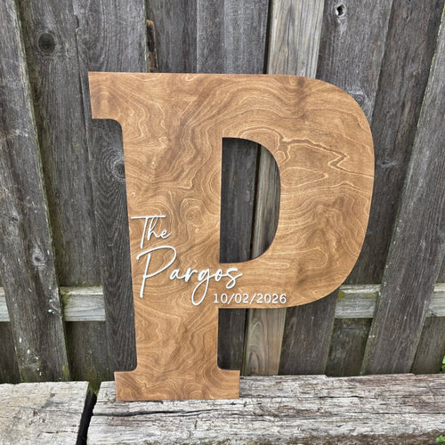 Letter-Personalized Wedding Guest Book Alternative Sign