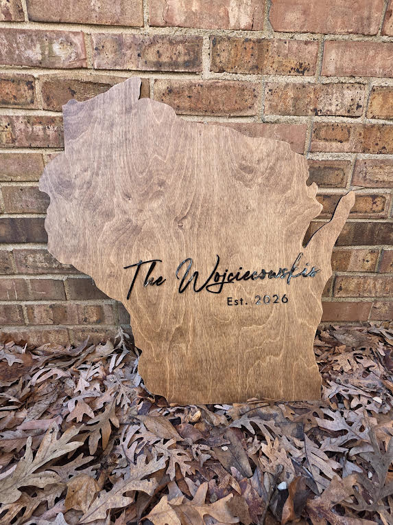 Custom State Wedding Guest Book | Wooden State Shape Guest Book Alternative | Personalized Wedding Guest Book Sign | All 50 States Available