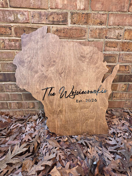 Custom State Wedding Guest Book | Wooden State Shape Guest Book Alternative | Personalized Wedding Guest Book Sign | All 50 States Available